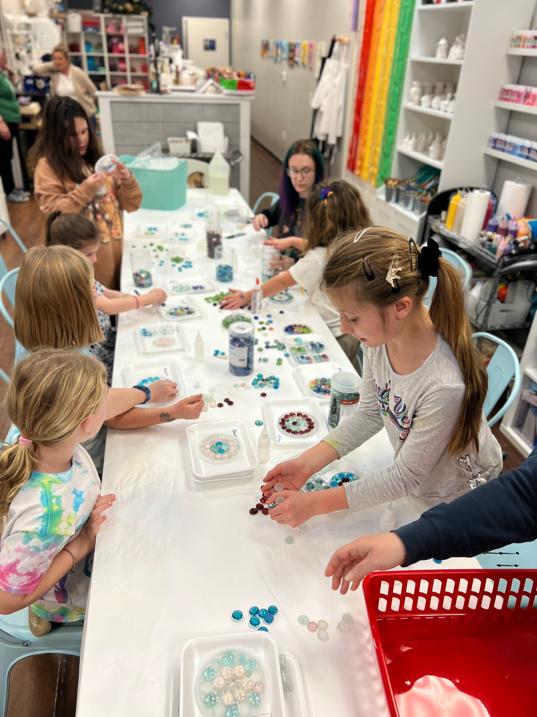 Kids participating in creative art