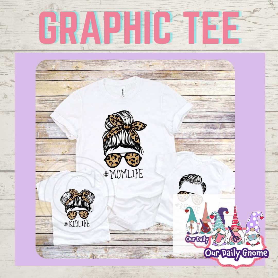 WC-Messy Bun-#MOMLIFE- LEOPARDFAMILY- ADULT SHIRT